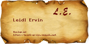 Leidl Ervin névjegykártya